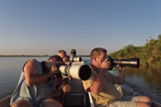 auf dem Okavango unterwegs